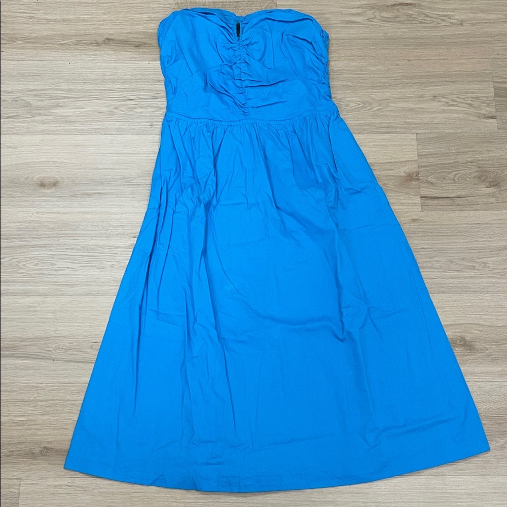 LOFT Strapless Dress in Bright Blue